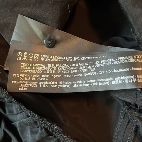 Zara silk blend black embroidered blouse - Picture 8 of 11